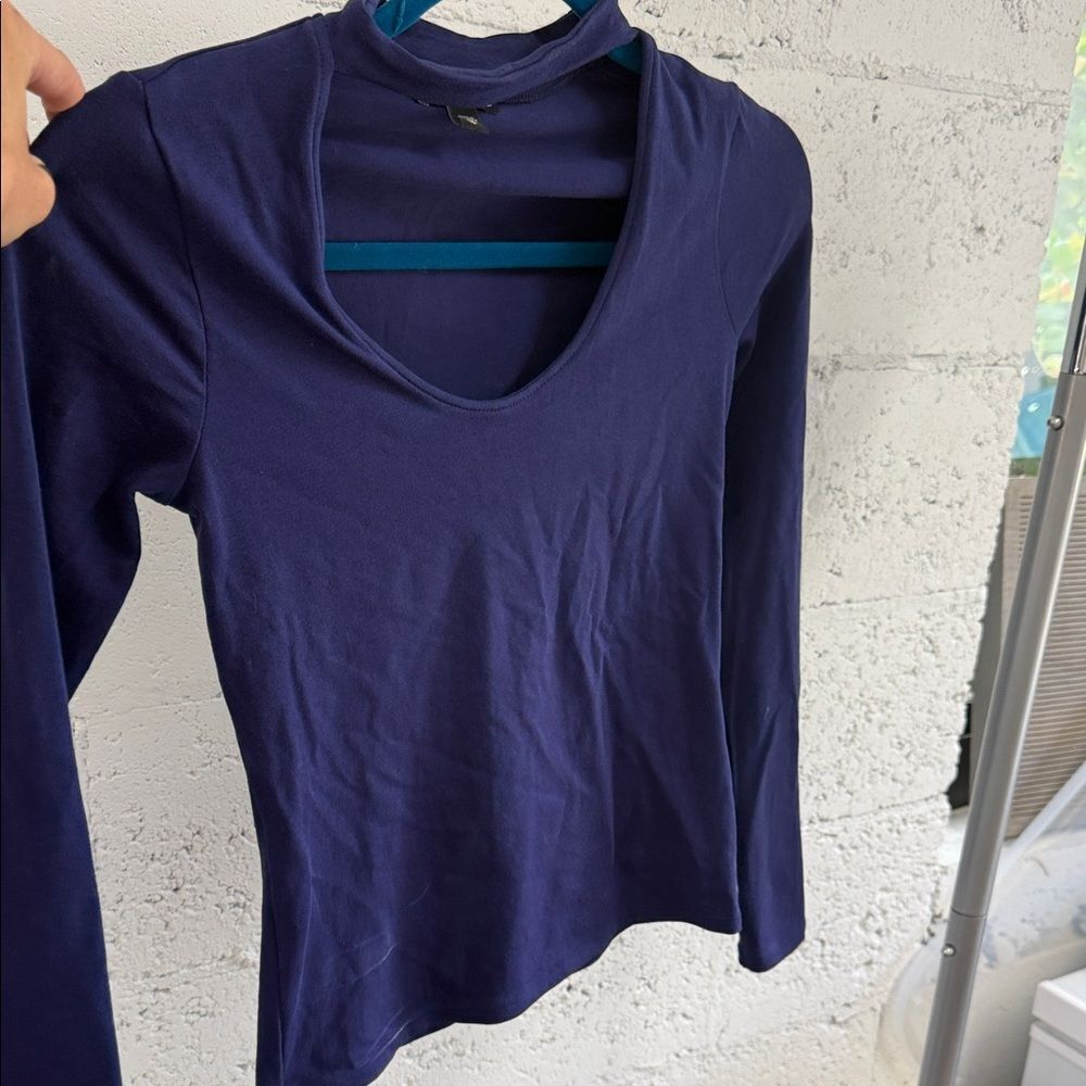 Purple Long Sleeve Top EXPRESS - Size XS Like New T Shirt
